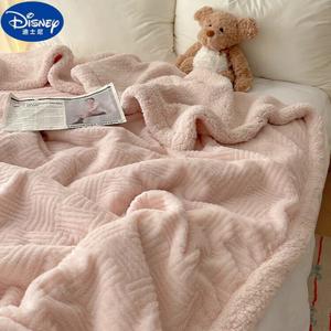Disney Плед из кроличьего плюша Fairy Pink Jacquard, 70x100 см, мягкий и теплый