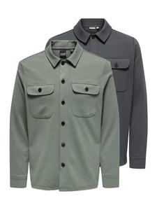 ONLY & SONS Рубашка-куртка / рубашка-куртка Newkodyl темно-серого / светло-зеленого цвета