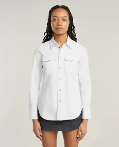 Женская рубашка с длинными рукавами, облегающего кроя G-Star, синий