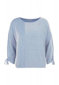 Рубашка с длинным рукавом, вырез «лодочка», рукава 7/8, женская Tom Tailor, цвет Smal Mid Blue