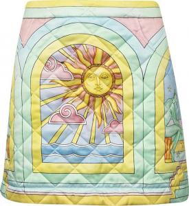 Юбка Casablanca Quilted Curved Hem Mini Skirt 'Art Deco/Multicolor', разноцветный