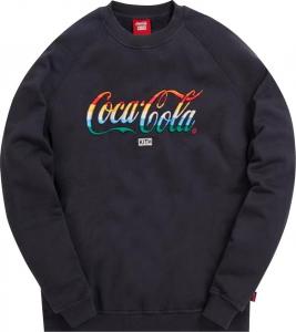 Толстовка Kith x Coca-Cola Striped Crewneck 'Black', черный