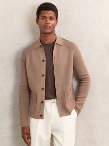 Фитцджеральд рубашка с пуговицами и ребристыми рукавами Reiss, Camel Brown