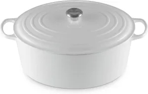 Жаровня овальная Le Creuset с эмалью, 14700 мл, белый