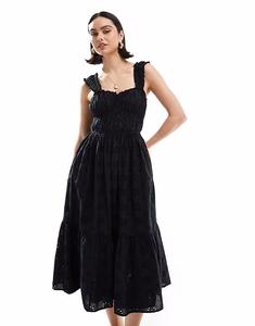 Платье-миди Levi's Broderie черного цвета