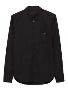 Рубашка с накладными карманами Prada, черный