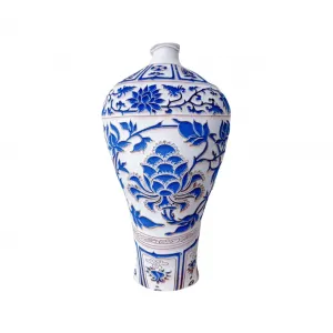 MIC RABBIT Фарфоровая сине-белая, художественная кукла-ваза плюшевая кукла высота 40см