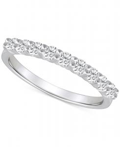 Бриллиантовое обручальное кольцо (0,5 карата) в оправе из 14-каратного золота Macy's, White Gold