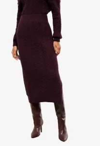 Юбка-Трапеция средней длины с косами, прямого кроя. Lipsy, Burgundy Red