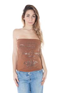 Топ женский Datch с принтом без рукавов, коричневый