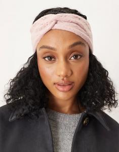 Вязаная повязка на голову ASOS DESIGN розового цвета