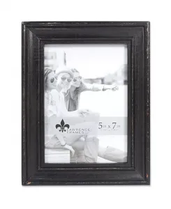 Рамка для картины из черного дерева в Дареме, состаренная - 5" x 7" Lawrence Frames, black
