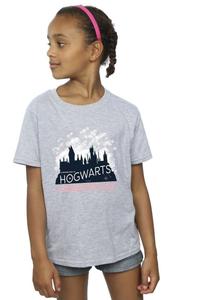 Рождественская хлопковая футболка Хогвартса Harry Potter, серый