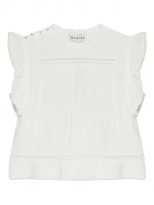 Блузка с короткими рукавами и оборками MUNTHE, белый