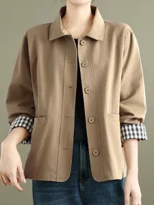 Женская верхняя одежда: куртка в клетку на подкладке Doux Belle, цвет Dark Beige