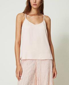 Женский топ на атласных бретелях Twinset, розовый