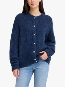 Кардиган Bela с воротником-стойкой и пушистой вязкой ICHI, Patriot Blue