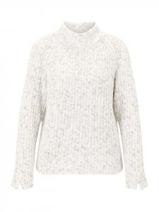 Вязаный свитер с воротником-стойкой в цвете светло-бежевый меланж CARTOON