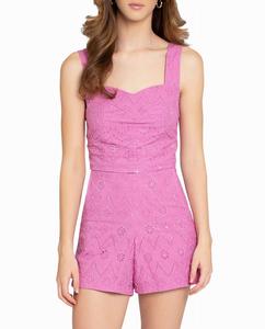 Укороченный топ с люверсами в сиреневом цвете Nicole Miller