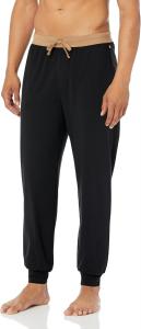BOSS мужские Balance Soft Cotton брюки для отдыха с манжетами, Deep Black/Iconic Camel