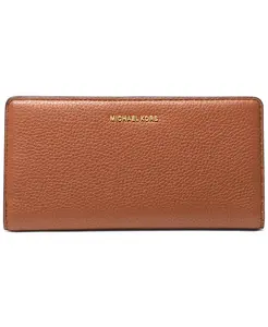 Бумажник Bryant Large Slim Leather Snap на кнопке Michael Kors, коричневый