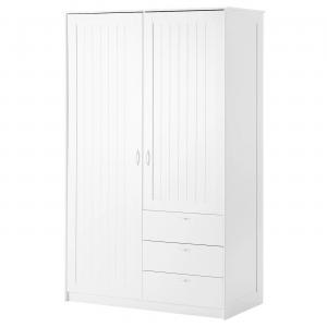 Шкаф с 2 дверцами+3 ящиками MUSKEN IKEA, 124x60x201 см, белый