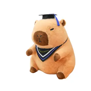 Плюшевая кукла в шапочке доктора капибара высота 35см/45см/65см CHONGRONGLIANYU, синий