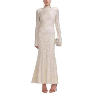 Платье миди Self portrait с декоративными элементами Self-portrait, светло-бежевый