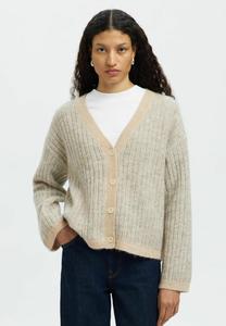 Кардиган Selected Femme SLFALVA STRIPE, Birch/Light Grey