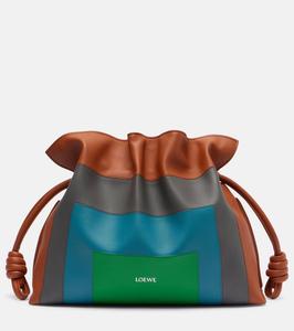 Кожаный клатч Albers Flamenco Medium Loewe, Caramel/Bright Green