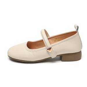 Туфли Мэри Джейн на массивном каблуке для женщин ZHR, Apricot