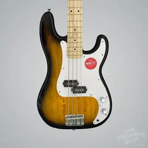Бас-гитара Squier Sonic Precision, гриф из клена, белый перламутровый пикгард, двухцветный солнечный взрыв