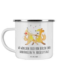 Кружка на 14-ю годовщину свадьбы, свадьба цвета слоновой кости с... белого цвета Mr. & Mrs. Panda