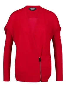 Кардиган с застежкой-молнией на запах TOM FORD, красный