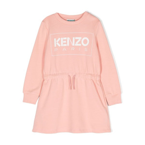 Kenzo Kids платье с логотипом, розовый