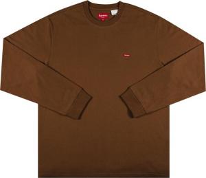 Лонгслив Supreme Small Box Long-Sleeve Tee 'Brown', коричневый