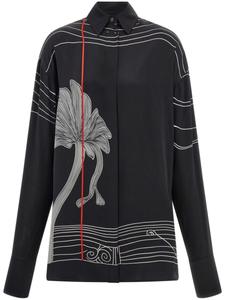 Ferragamo рубашка с цветочным принтом, черный