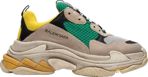 Кроссовки Balenciaga Triple S Sneaker Green Yellow 2018, зеленый