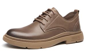 ST&SAT Повседневные кожаные туфли мужские низкие черные хаки, цвет Khaki