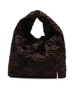 Сумка с фактурной коричневой верхней ручкой La Milanesa, коричневый