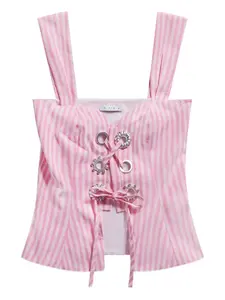 Топ-корсет в полоску AREA, розовый