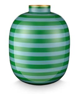 Ваза для цветов PIP Studio Gestreift Metall I, 25x31x25 см, зеленый