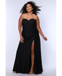 Женское облегающее платье без бретелей с корсетом Sydney's Closet, Onyx