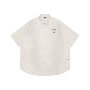 Рубашка *A Bathing APE с логотипом Moonface в полоску Aape, коричневый