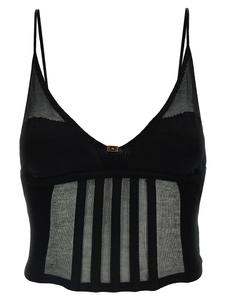 Прозрачный топ Elisabetta Franchi, черный