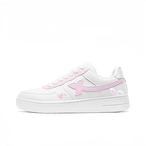 XTEP Кроссовки Air Force One с амортизацией, износостойкие низкие скейтерские женские розово-белые, цвет Pink White