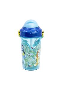 Детская бутылка для воды Bluey 465 мл с соломинкой и ремешком Cofi, разноцветная 17,3x7,5x7,5 см