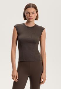 Футболка OYSHO SOFT TOUCH SHORT-SLEEVED RIB, Grey