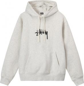 Толстовка Stussy Stock Logo Appliqué Hood 'Ash Heather', серый