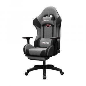 Игровое кресло Yipinhui DJ-05 Nylon, подставка для ног, черный/серый